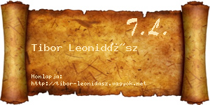 Tibor Leonidász névjegykártya